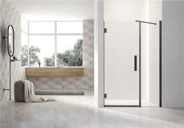 HG02-8mm Hinge Shower Door For Screen in Matt Black