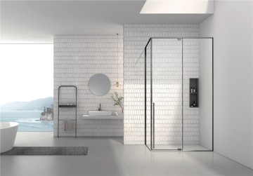 PT01-10mm Pivot Shower Door For Screen in Matt Black