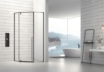 PT02-10mm Pivot Shower Door For Diamond in Matt Black