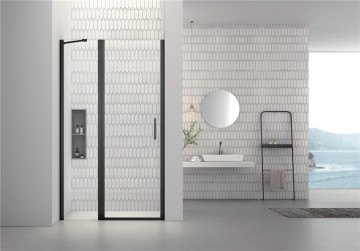 PT04-6mm Pivot Shower Enclosure For Screen in Matt Black
