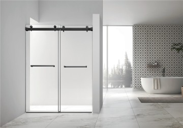 RL03-8mm Rolling Shower Door For Screen in Matt Black