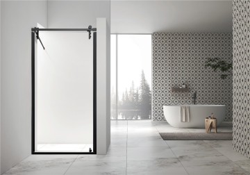 RL06-8mm Rolling Shower Door For Square in Matt Black