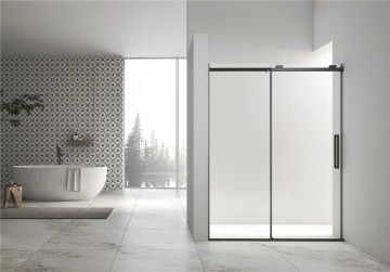 RL07-8mm Rolling Shower Door For Screen in Matt Black