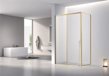 SL01-10mm Sliding Shower Door For Rectangle in Gold