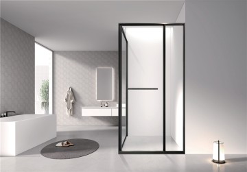 SL05-8mm Sliding Shower Door For Square in Matt Black