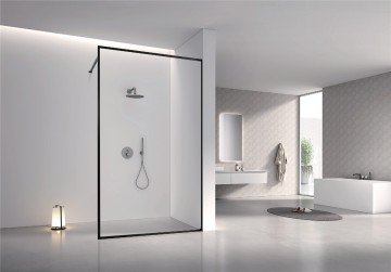 WI02-6mm Walk-in Shower Door For Screen in Elegant Black