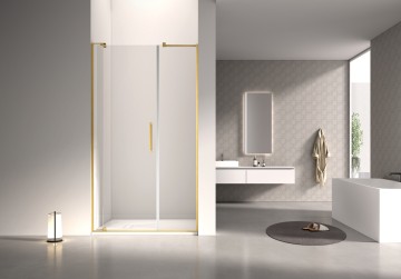 PT08-8mm Pivot Shower Enclosure For Screen in Brushed Champagne Gold