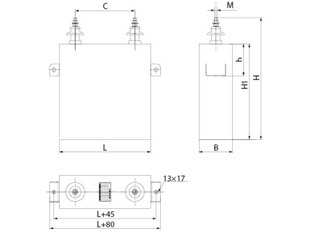 Condensateur de filtrage 4 kV~14 kV AC 50 Hz 1jm8