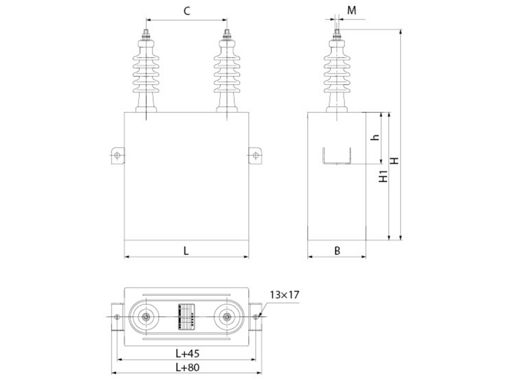 Condensateur de filtrage 4 kV~14 kV AC 50 Hz 2LCV
