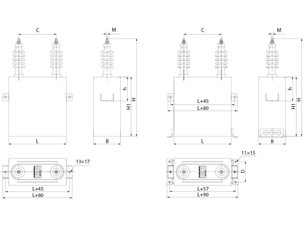 Condensateur de filtrage 4 kV~14 kV AC, 50 Hz, 4 lbw