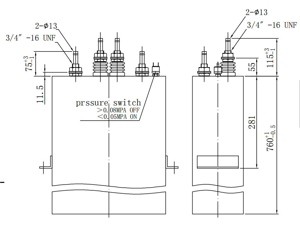 2800VAC induction heating capacitor bank