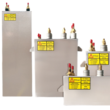 AC water cooled capacitor for induction-heating circuit