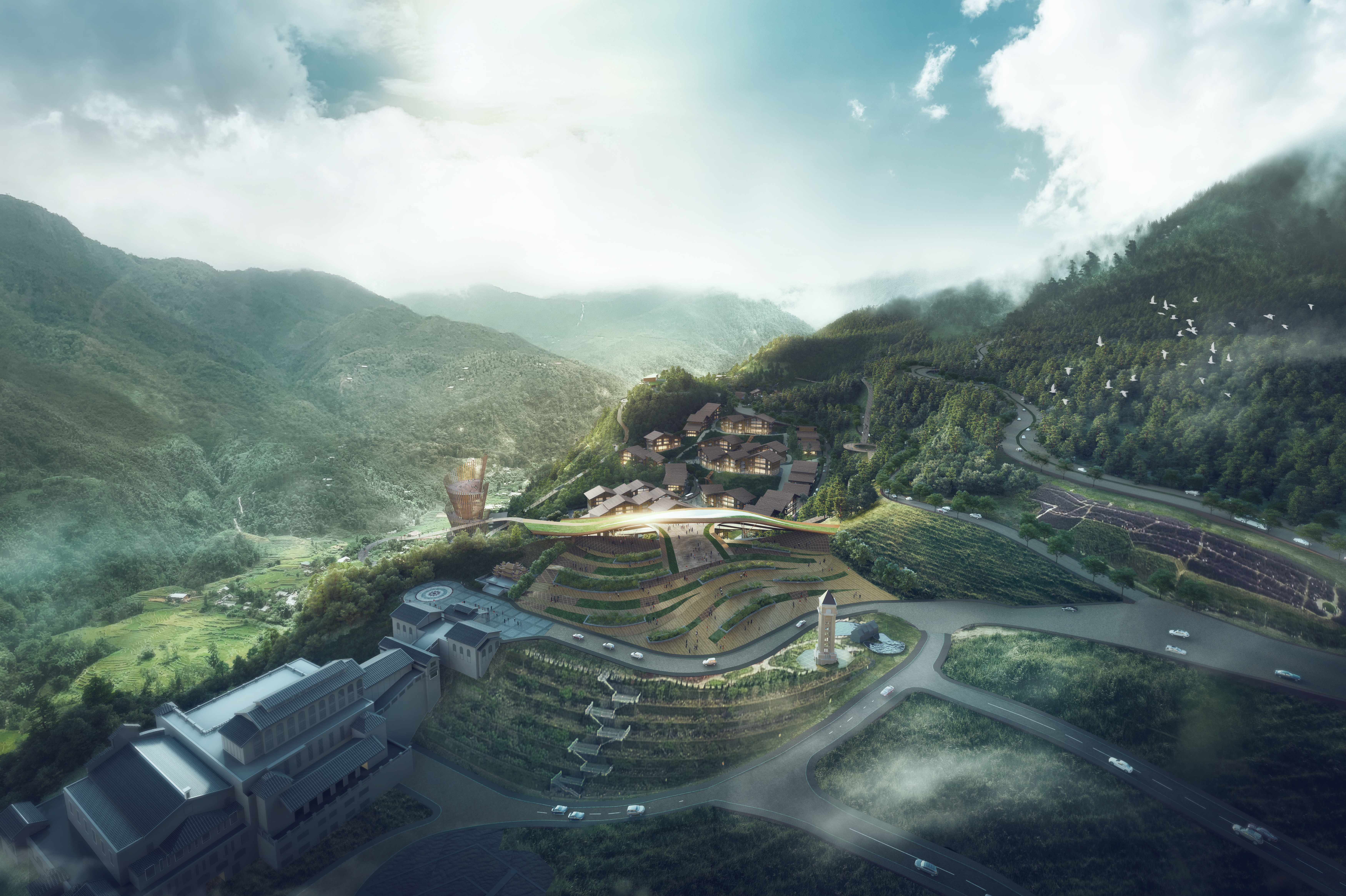 3d architecture-I-1909013Sapa Urban Planning-VIEW SEMI-AREIAL
