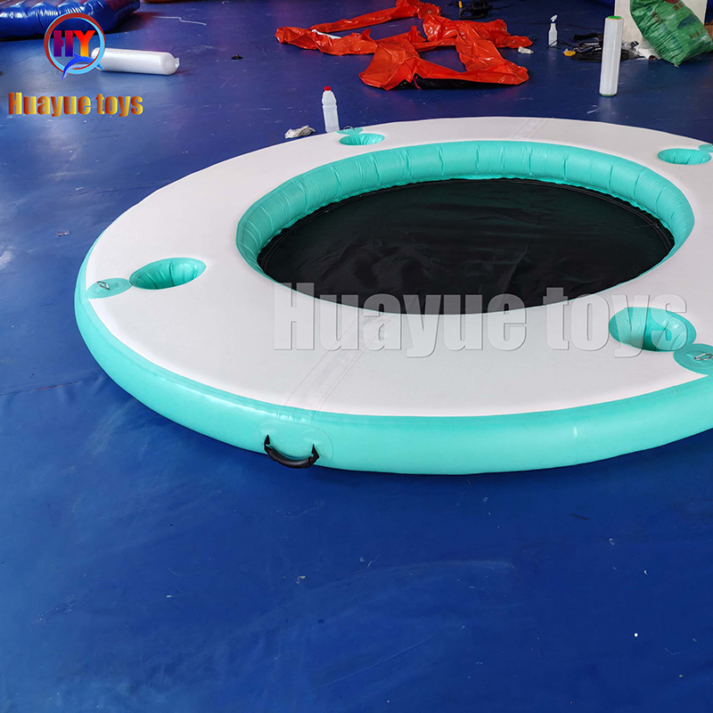 Custom Round Inflatable Floating Dock StablePlatform Raft for Beach Lake Pool Jet Ski Recreation-product