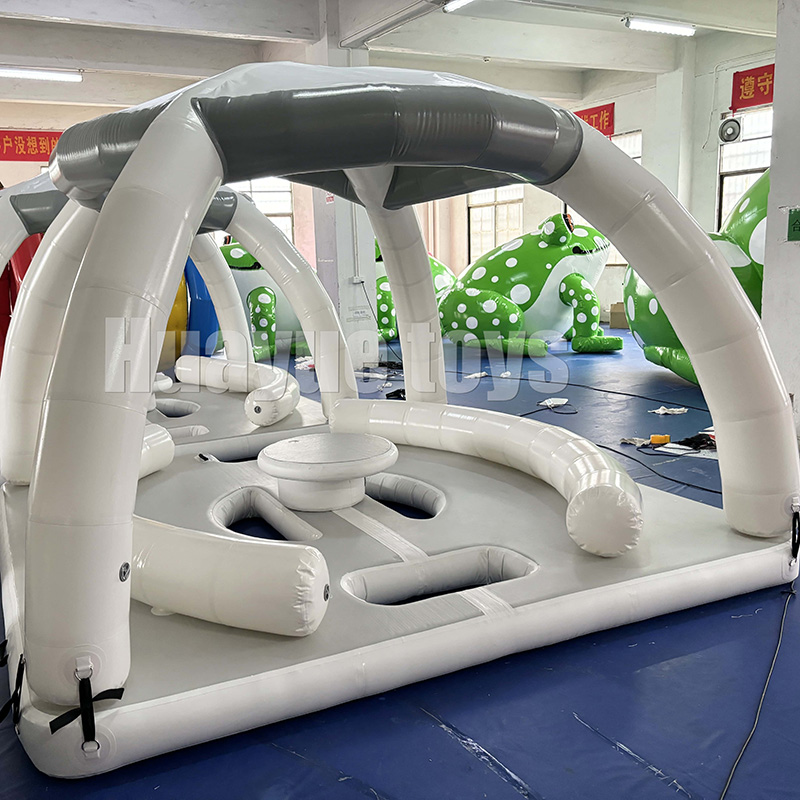 Hot Summer Water Play Equipment LargeFloating Water Platform lsland Inflatable Party Boatfor Leisure (4)