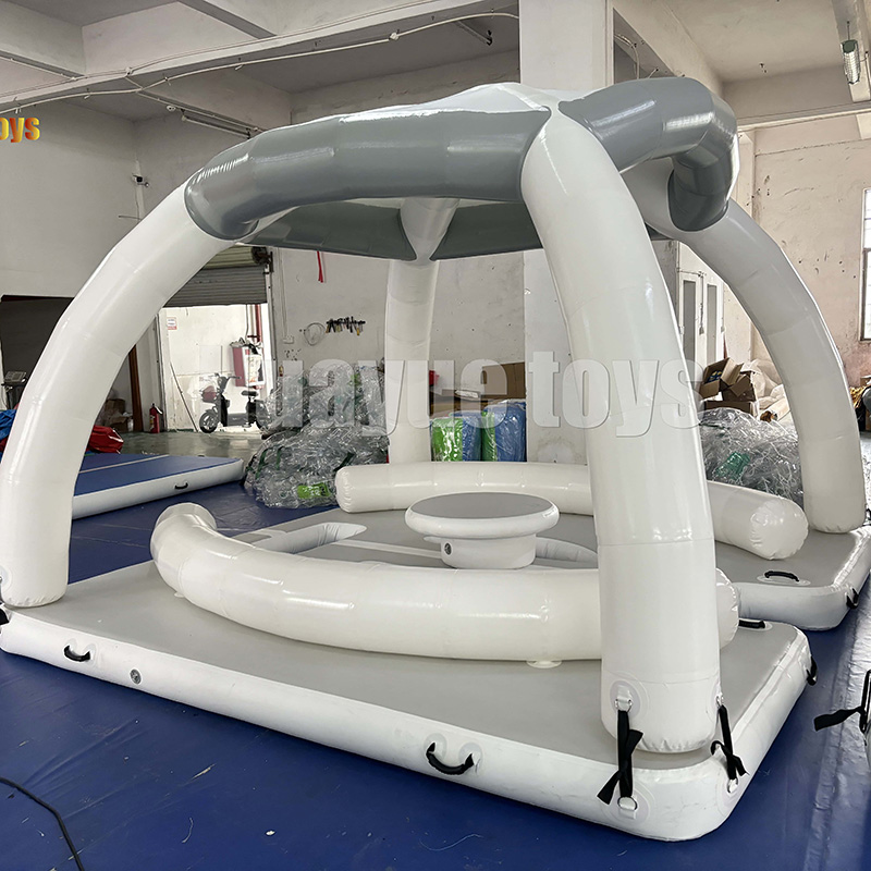 Hot Summer Water Play Equipment LargeFloating Water Platform lsland Inflatable Party Boatfor Leisure (5)