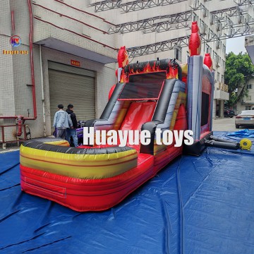 华悦怪兽卡车组合充气城堡水上蹦床带滑梯