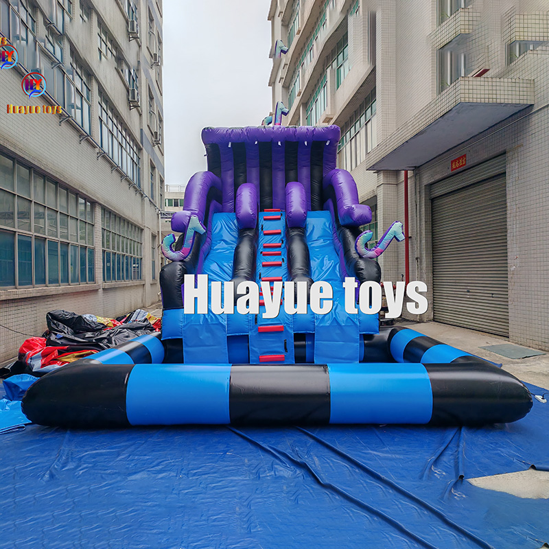 Inflatable water slide with pool Outdoor inflatable water park with slide for kids Ocean inflatable bounce castle-product