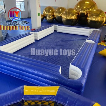 Blue and White Inflatable Kick Pool