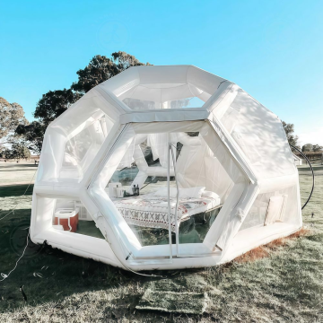 Fashion Design Led Football Shape Inflatable Bubble House Transparent Camping Tent Inflatable Bubble Soccer Dome Tent for Sale