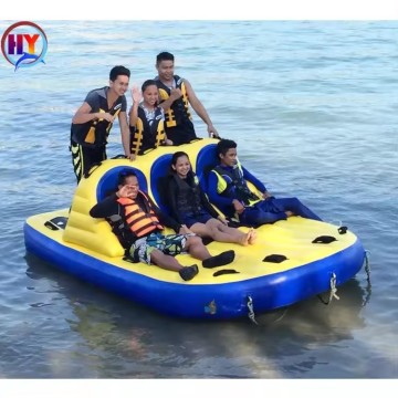 6-Seater Yellow-Blue Inflatable Towable Boat