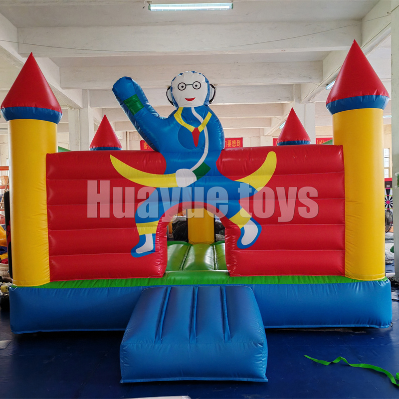 Outdoors High quality PVC Inflatable bounce Castle with slide Custom backyard bouncer garden