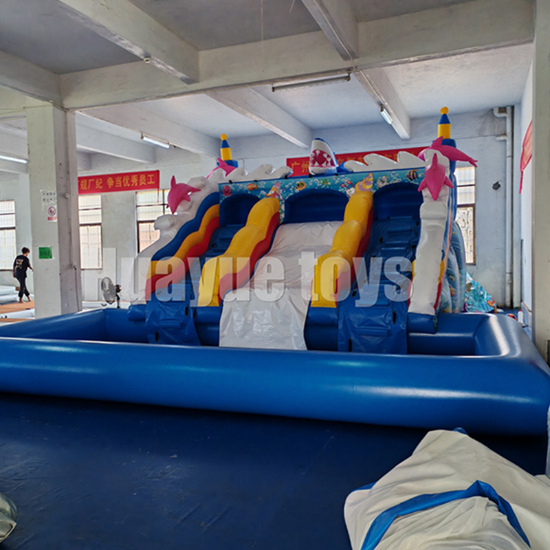 Inflatable Bounce house with pool Outdoor inflatable water park with slide for kids Ocean inflatable bounce castle