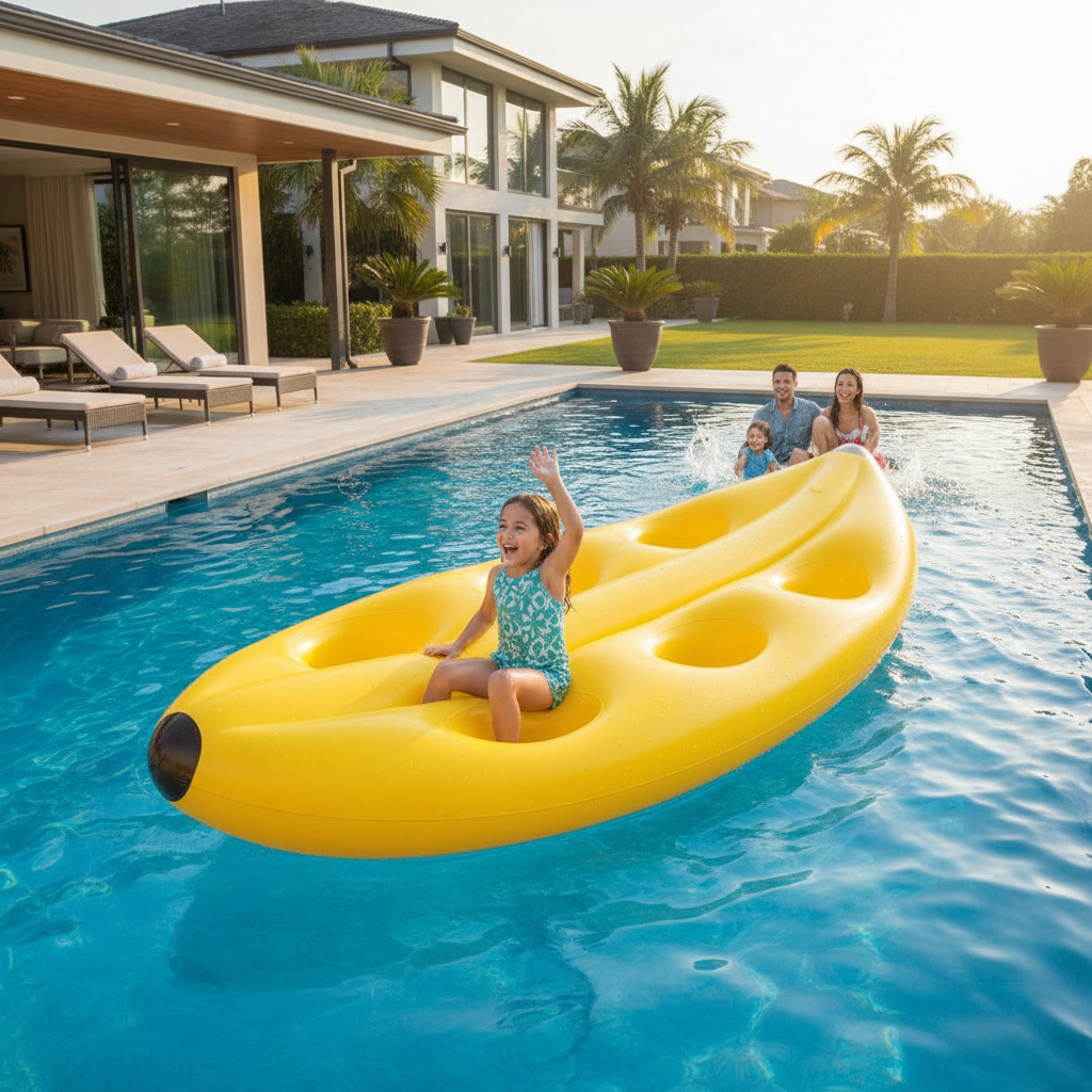 Floating Banana Boat For Backyard And Residential Pool Entertainment