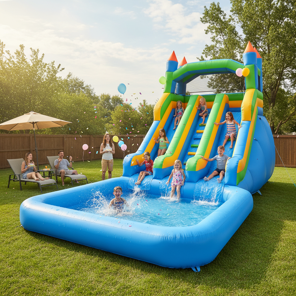 Inflatable Pool Water Slide For Kids Birthday Parties And Family Events