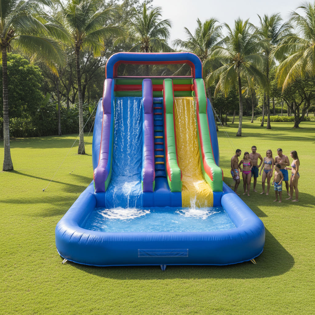 Inflatable Pool Water Slide For Commercial Event Rentals And Party Businesses