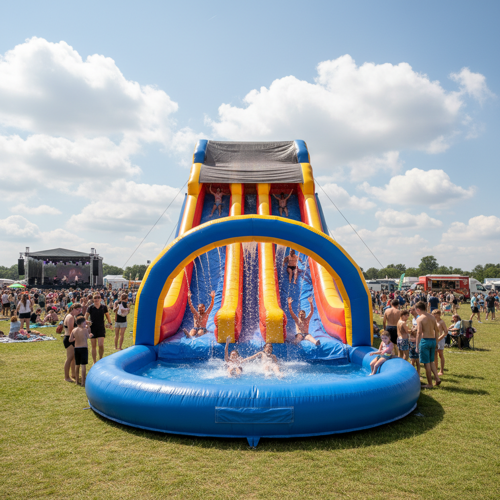 Inflatable Water Slide For Outdoor Festivals And Public Events