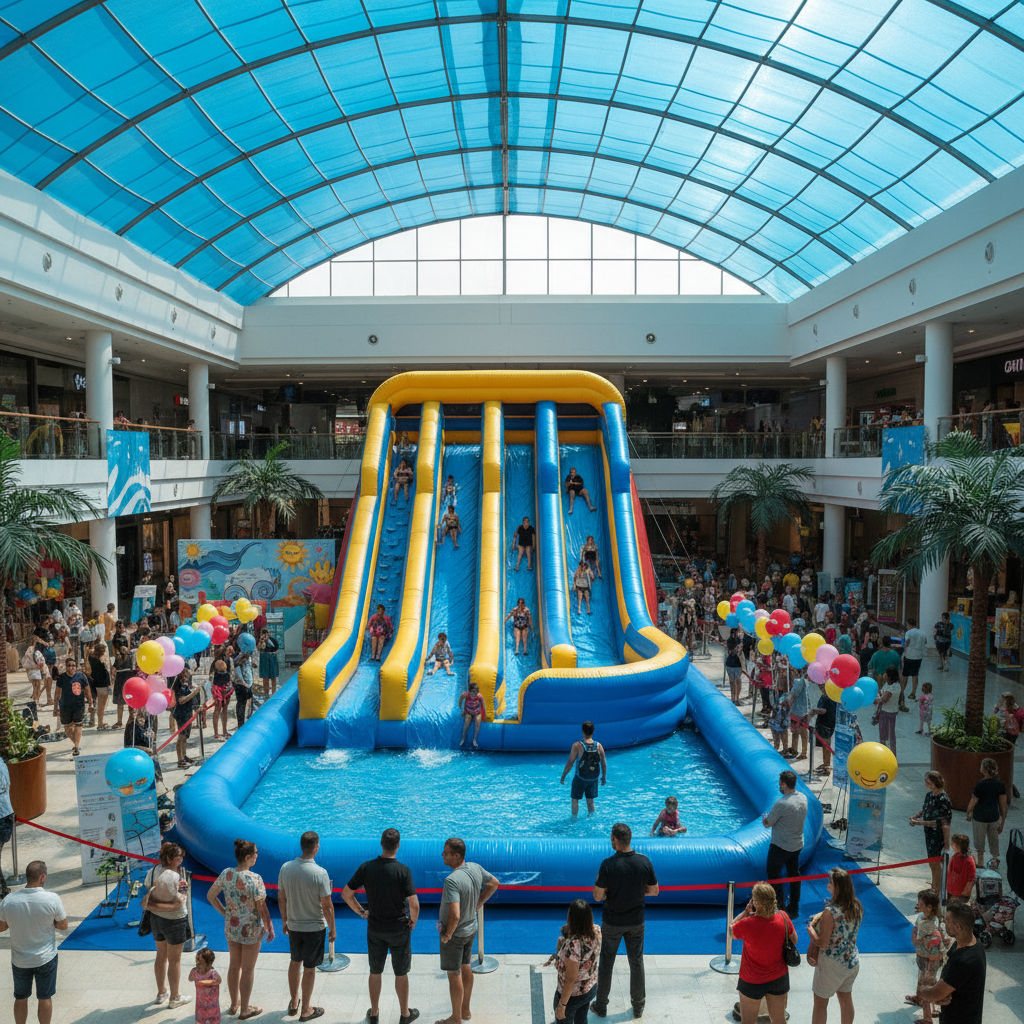 Inflatable Water Slide For Shopping Mall Promotions And Brand Activations