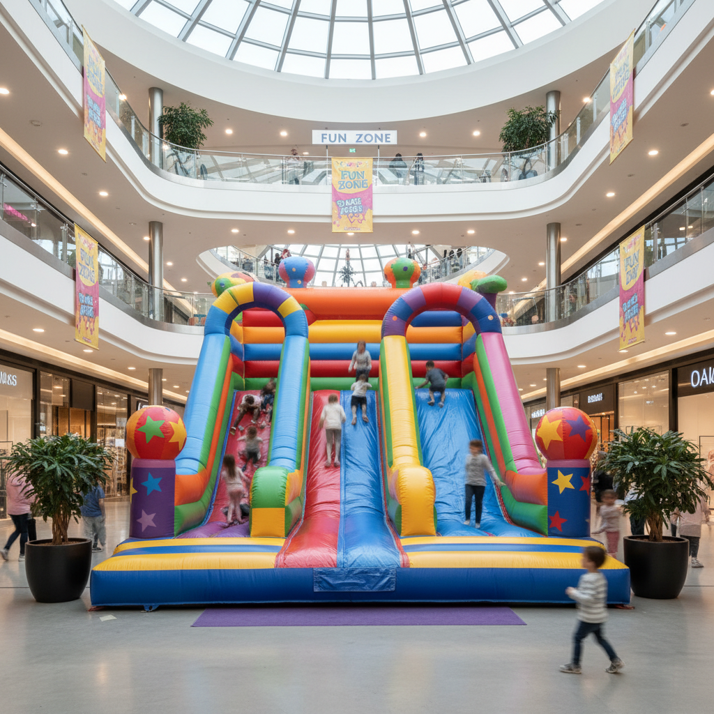 Commercial Bounce House With Slide For Shopping Mall Promotions And Brand Activations