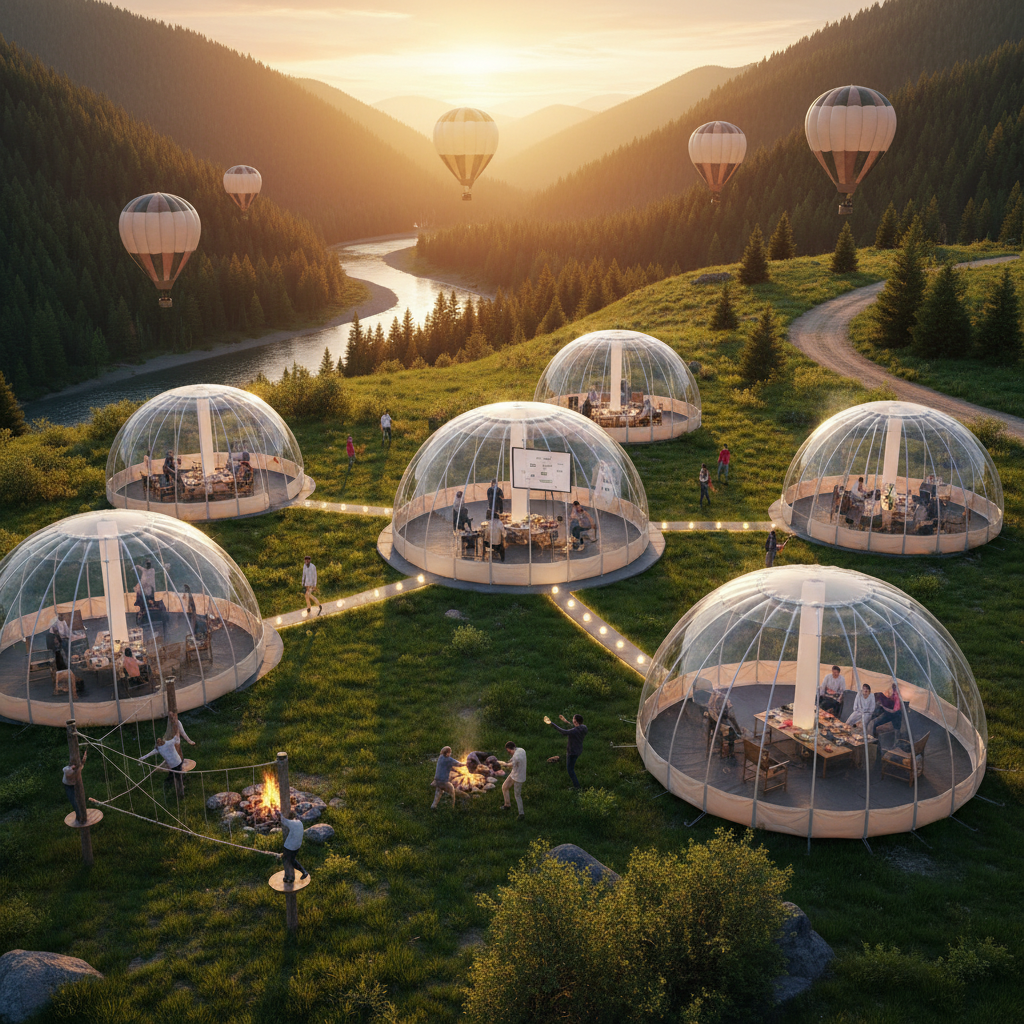 Inflatable Glamping Tent For Team Building And Corporate Activities