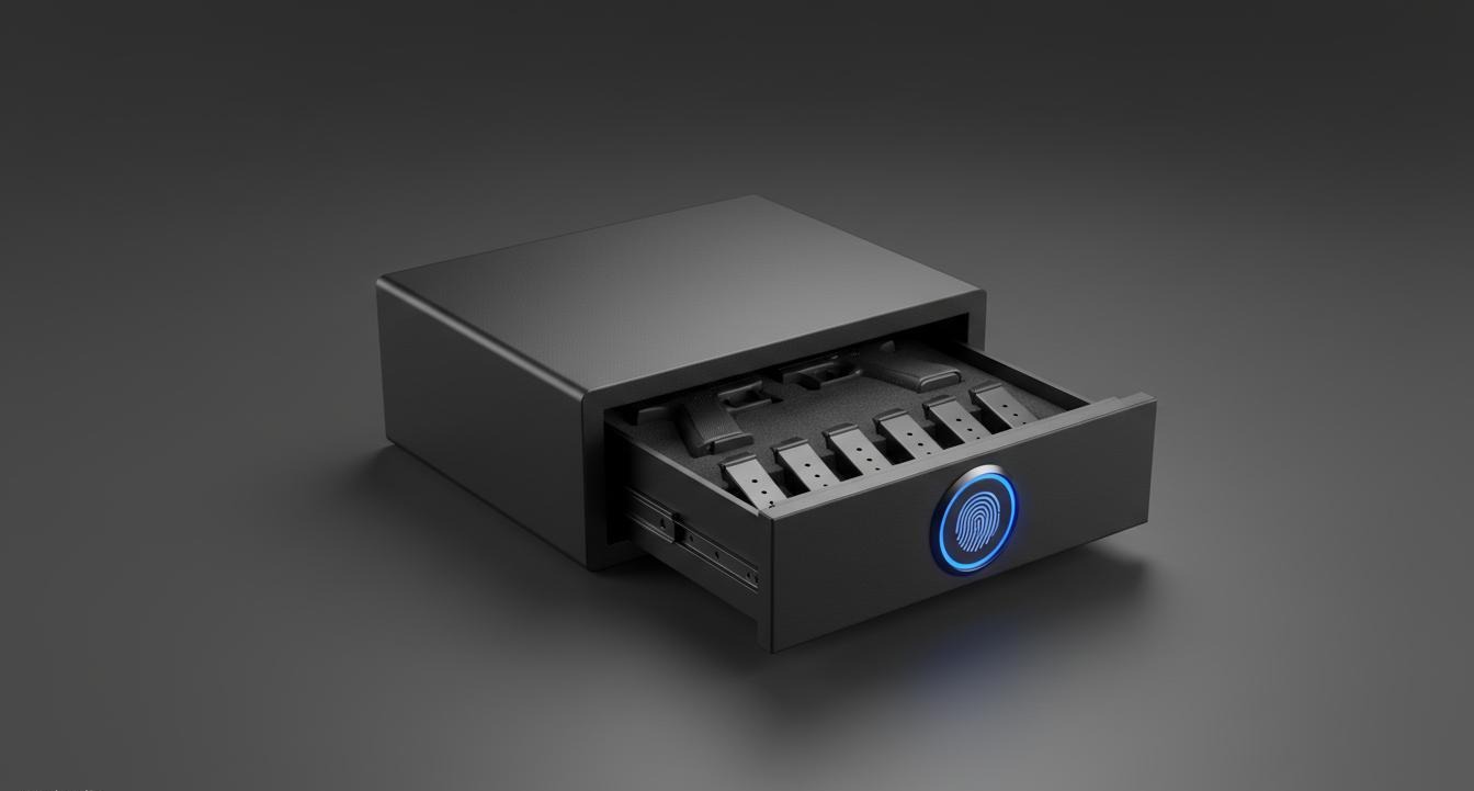Biometric Pistol Safe Wholesale: Fingerprint Scanner and Quick-Access Drawer for Gun Store Distributors