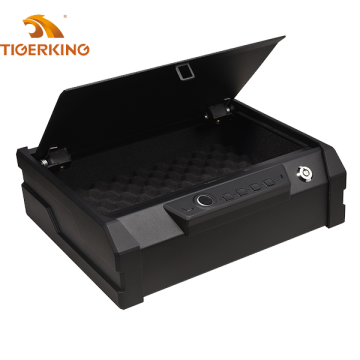 Gun Safe, Biometric Gun Safe for Pistols with 3-Way Unlock (Fingerprint, Digital PIN, Key), Gun Lock Box for Cloakroom, Living Room, Bedroom Nightstand, and Car.