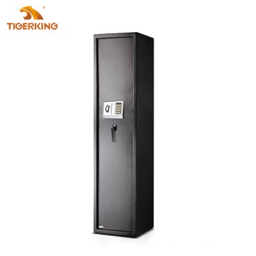 Tigerking Safe Hot sale high quality black electronic safe home safe gun safe box metal safe 3/5/8/12 holder racks with small cabinet hidden gun safes for home