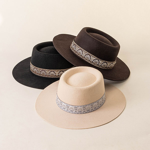 lifeguard straw hat flat top felt hat 2mrt