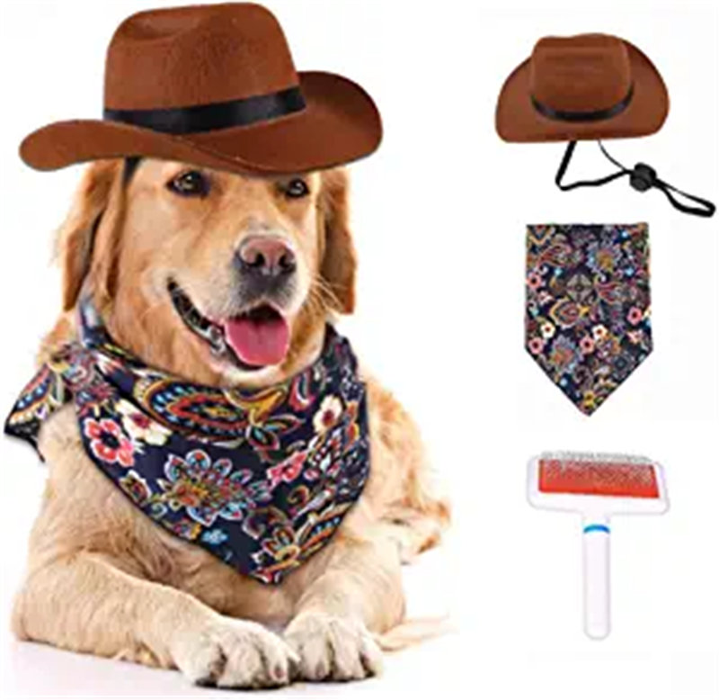 OEM Pet Cat Dog Costume Cosplay Costumes Cowboy Felt Hat for Dogs Cat Pet Party Decoration