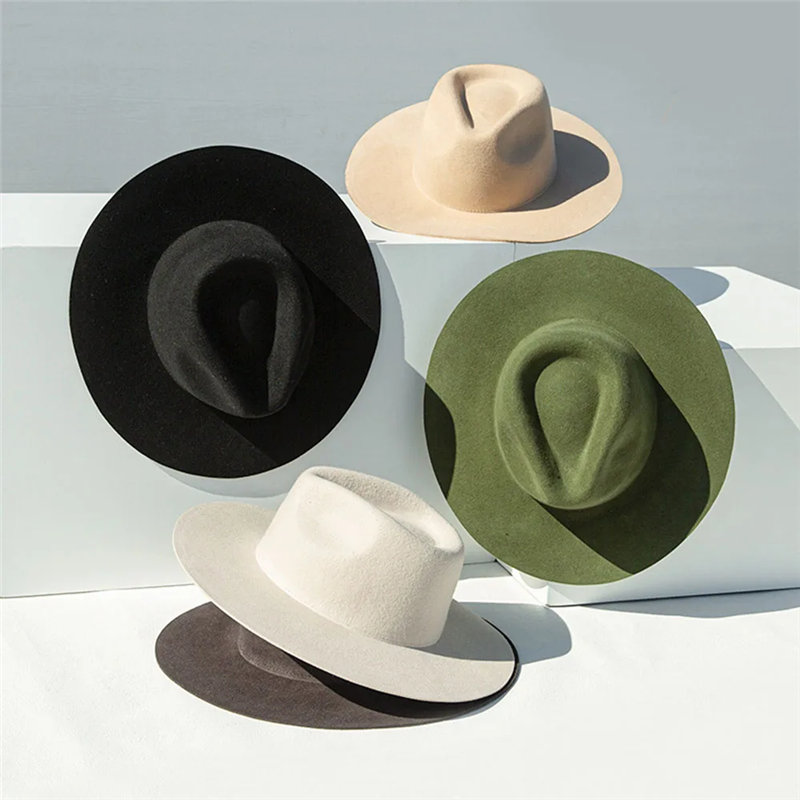 CUSTOM LOGO Flat Brim wide brim 100 Australia Wool Panama Fedora Felt Hat Manufacture