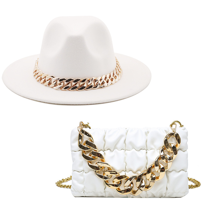 British Style Jazz Top Felt Luxury Fedora Hats With Bags