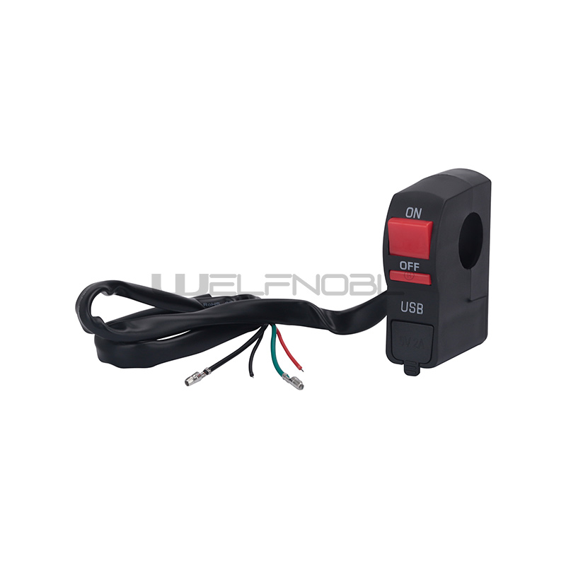 Commande universelle pour guidon de moto avec coupe-circuit d'urgence et port de chargement USB