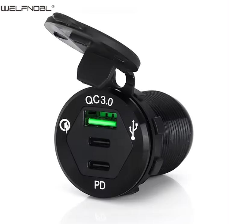 Автомобильное зарядное устройство QC3.0 Dual Type C PD