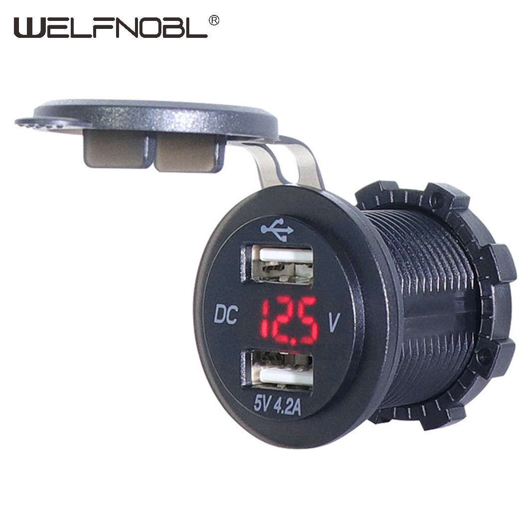 2.1A+2.1A Voltmeter Dual Usb Auto Charger