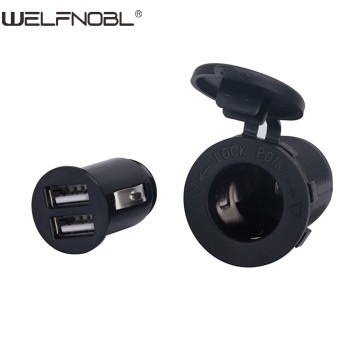Dual USB Car Charger & 12~24V Power Socket Plug