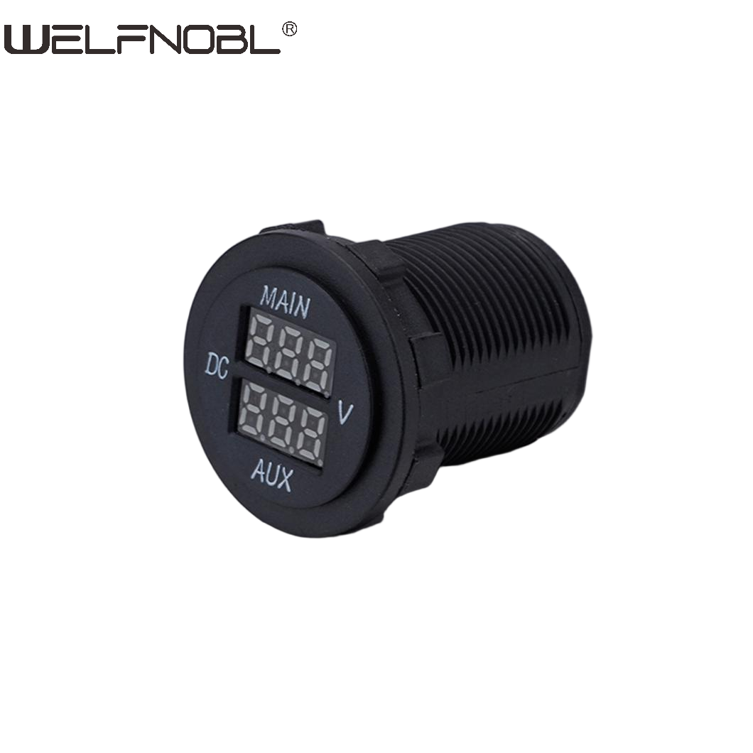 AUX Main Dual LED Автомобильный вольтметр Напряжение