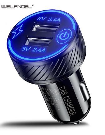 Car USB Charger 5v 2.4A dual ports fast charge two devices