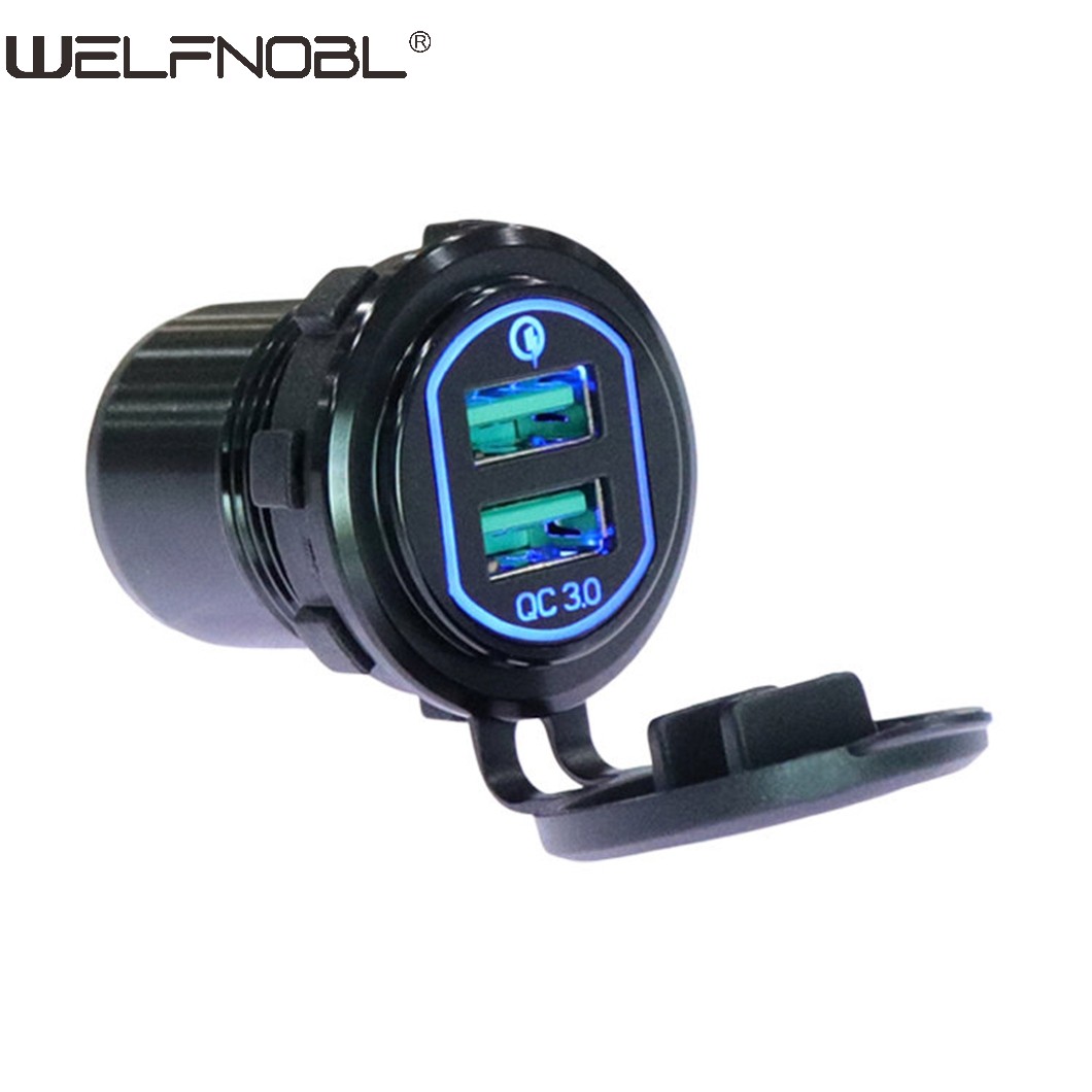 2.1A 3.1A QC3.0 двойной USB-разъем Выпуклая поверхность для шины