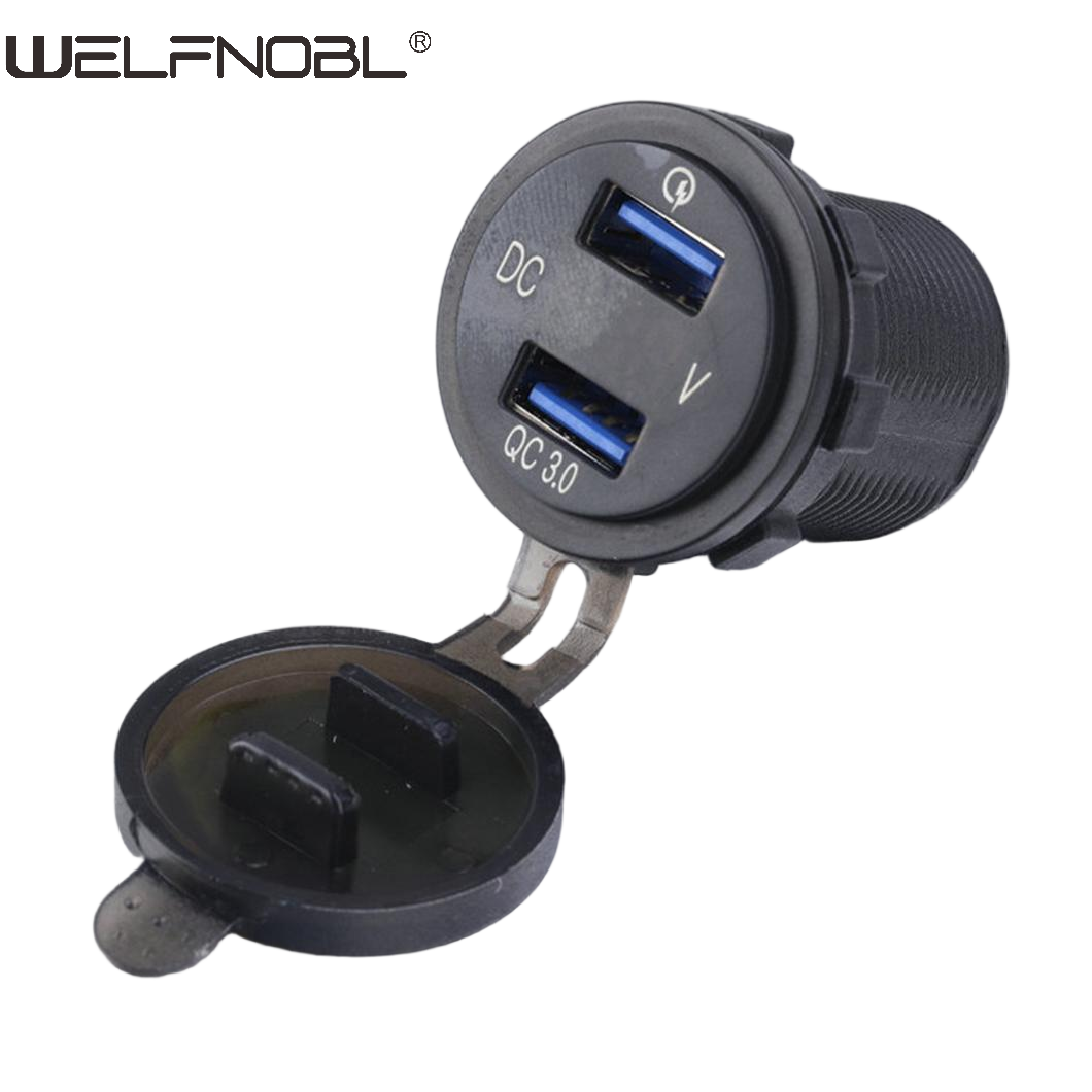 Быстрая зарядка QC3.0 Dual USB автомобильное зарядное гнездо