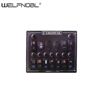 10 Gang AC/DC Circuit LED Car Marine 5 Pin Rocker Switch Panel